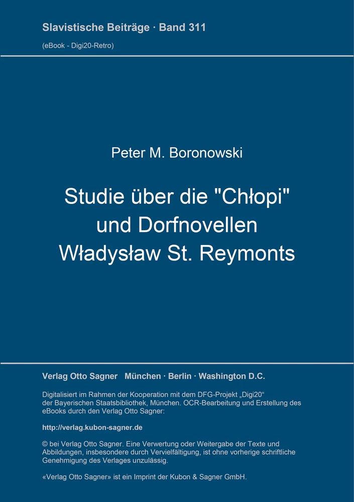 Titel: Studie über die "Chłopi" und Dorfnovellen Władysław St. Reymonts