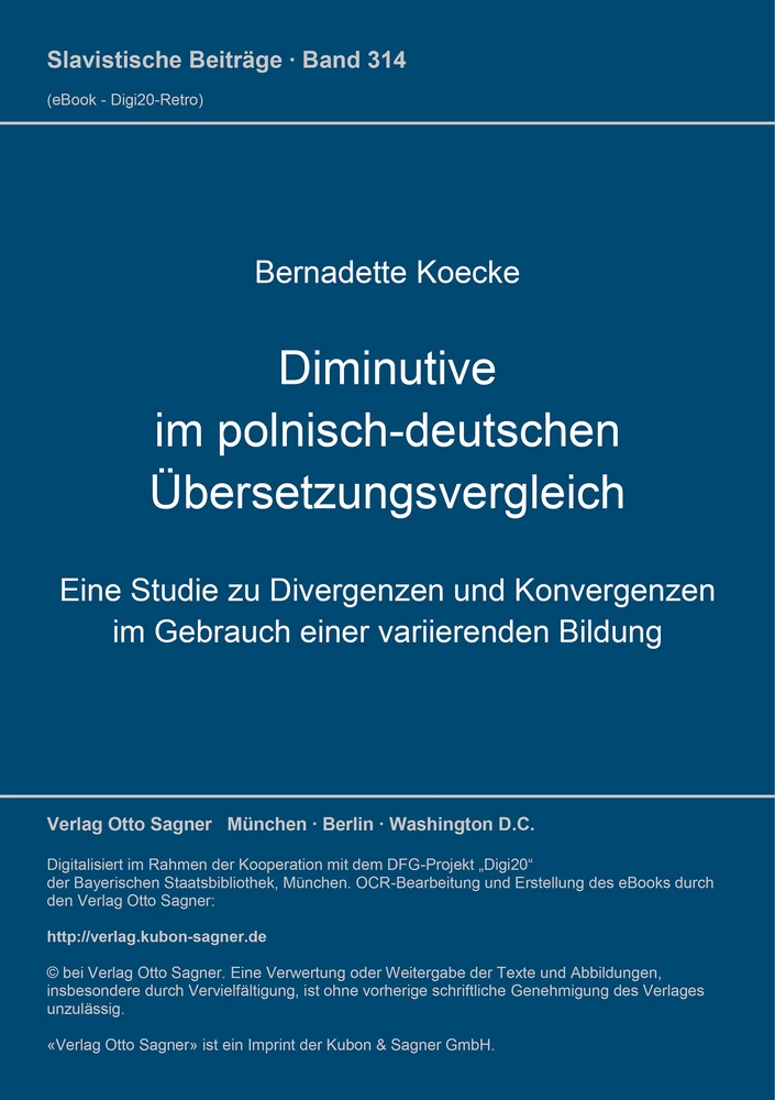 Titel: Diminutive im polnisch-deutschen Übersetzungsvergleich