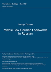 Title: Middle Low German Loanwords in Russian