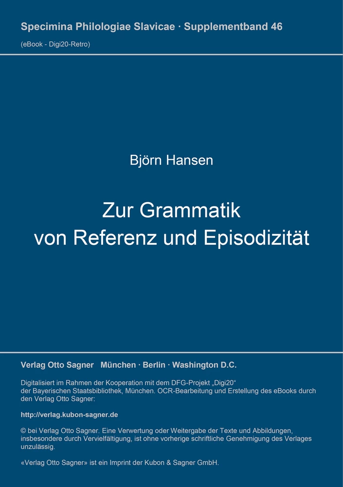 Titel: Zur Grammatik von Referenz und Episodizität