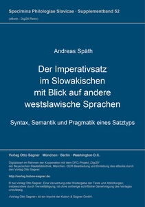 Titel: Der Imperativsatz im Slowakischen mit Blick auf andere westslawische Sprachen