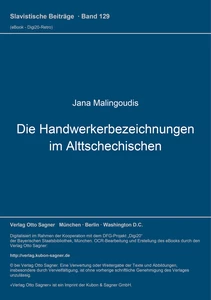 Title: Die Handwerkerbezeichnungen im Alttschechischen