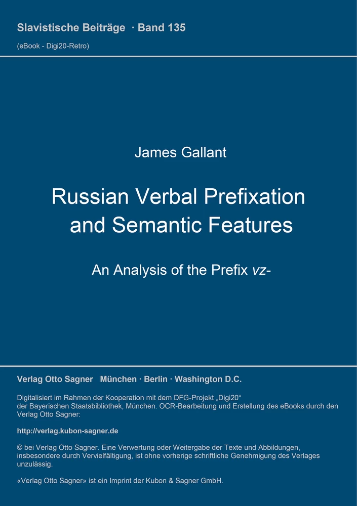 Titel: Russian Verbal Prefixation and Semantic Features