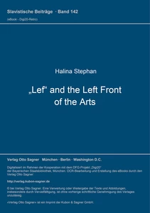 Titel: Lef and the Left Front of the Arts