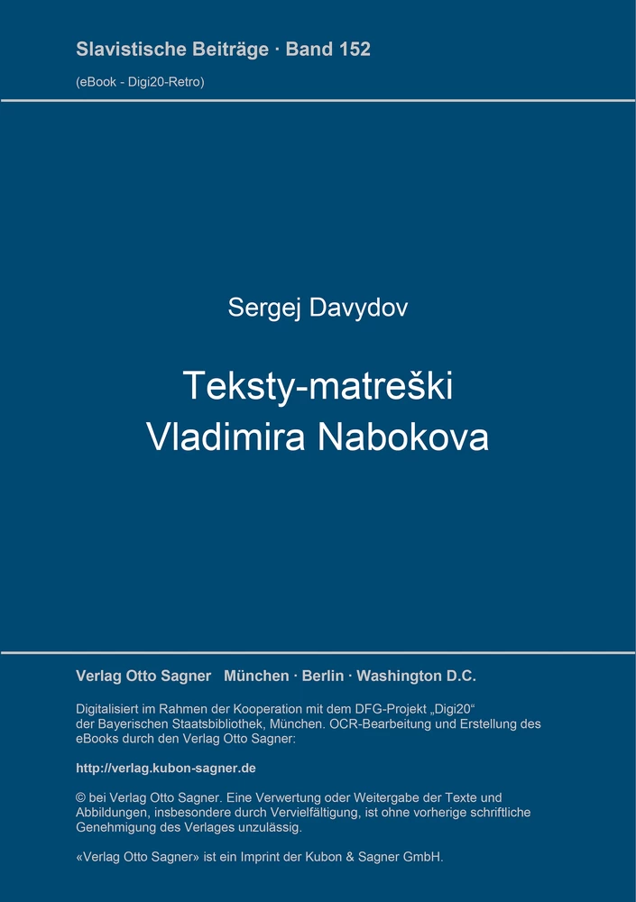 Titel: Teksty-matreški Vladimira Nabokova