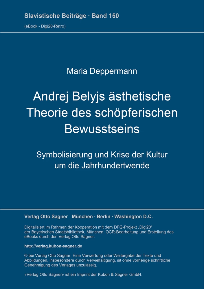Titel: Andrej Belyjs ästhetische Theorie des schöpferischen Bewusstseins