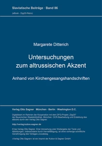 Title: Untersuchungen zum altrussischen Akzent