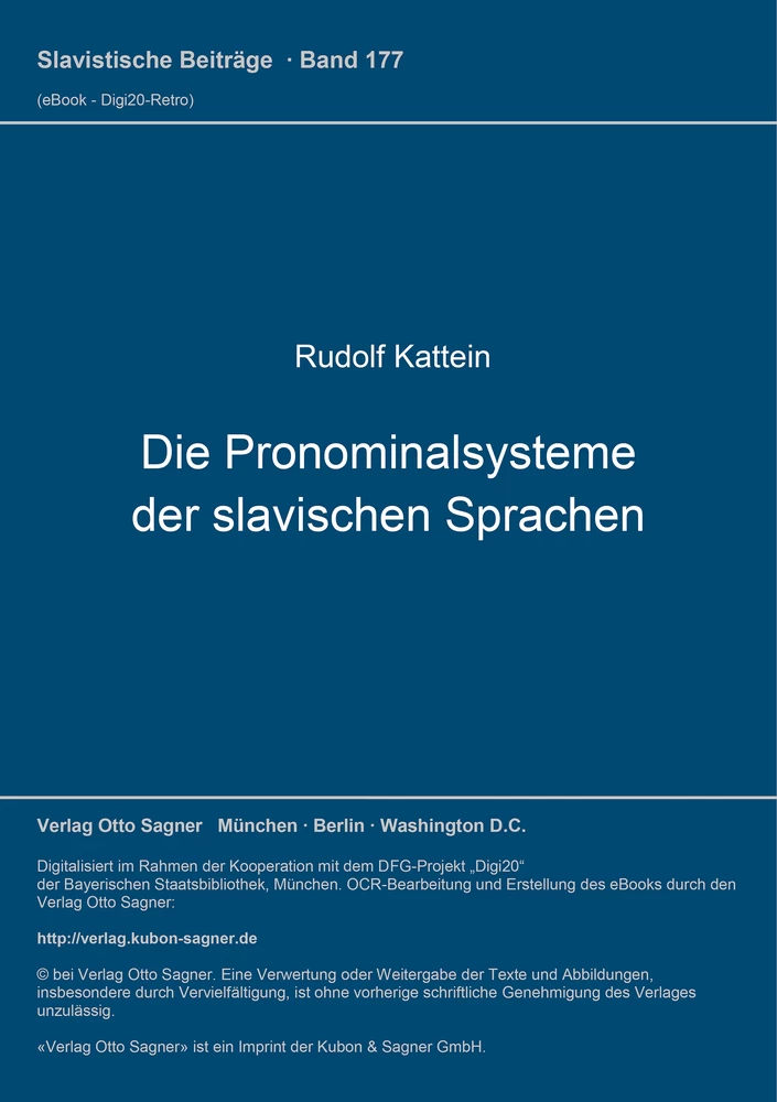 Titel: Die Pronominalsysteme der slavischen Sprachen
