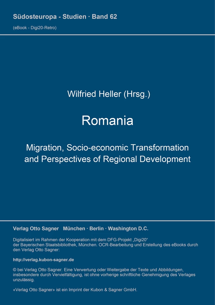 Titel: Romania: Migration, Socio-economic Transformation and Perspectives of Regional Development
