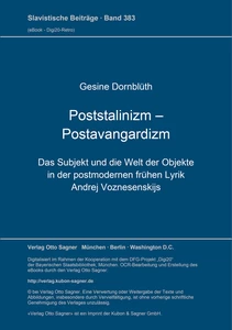 Titel: Poststalinizm - Postavangardizm
