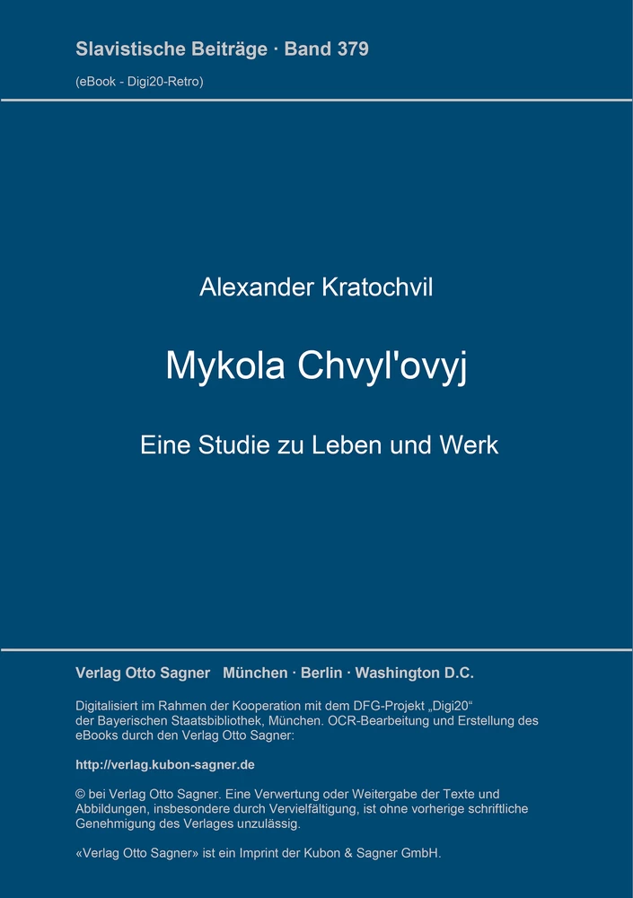 Titel: Mykola Chvyl'ovyj. Eine Studie zu Leben und Werk