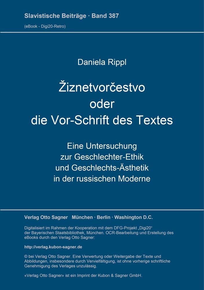 Titel: Žiznetvorčestvo oder die Vor-Schrift des Textes