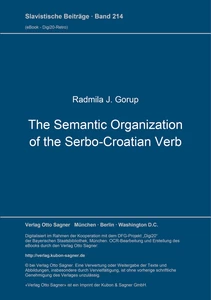 Titel: The Semantic Organization of the Serbo-Croatian Verb