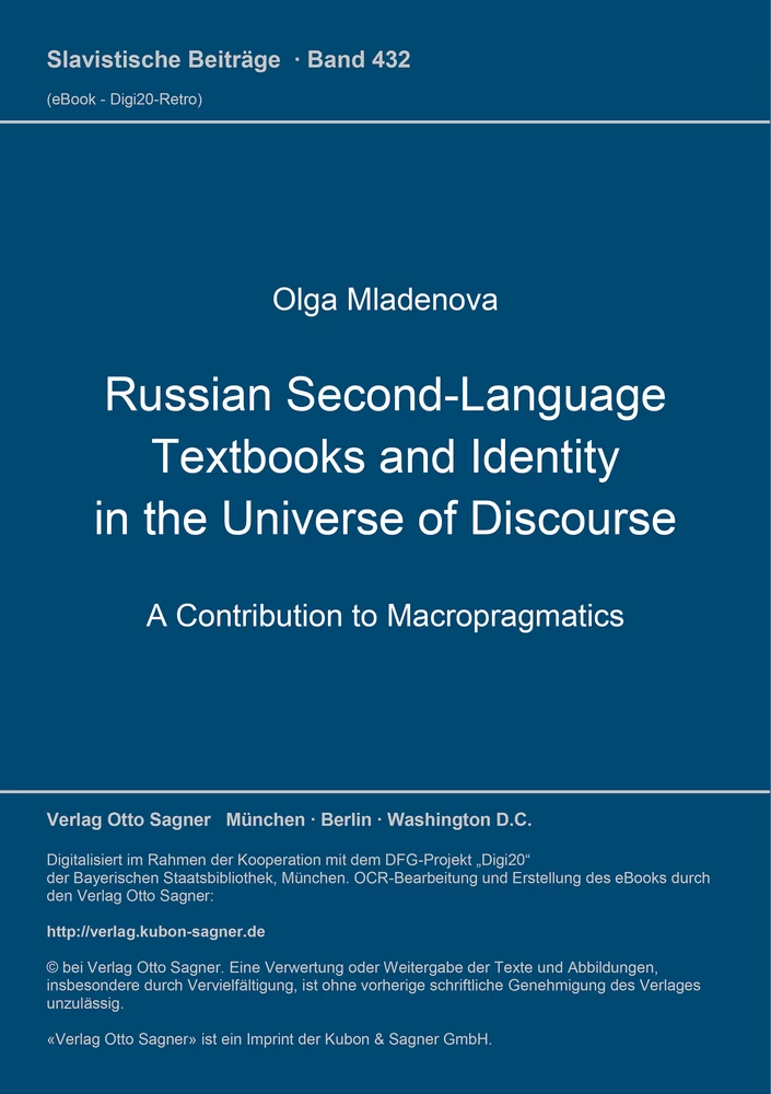 Titel: Russian Second-Language Textbooks and Identity in the Universe of Discourse