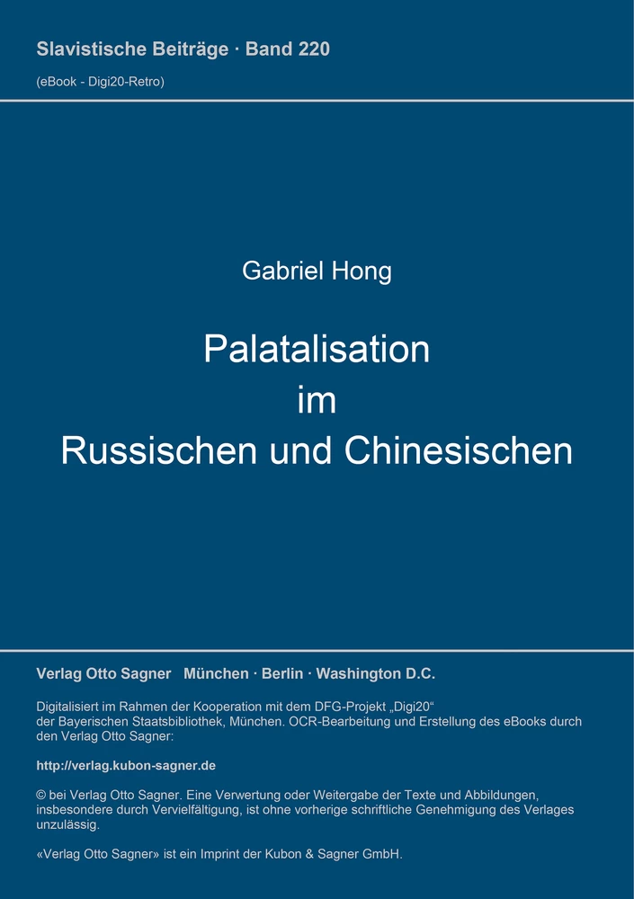 Title: Palatalisation im Russischen und Chinesischen