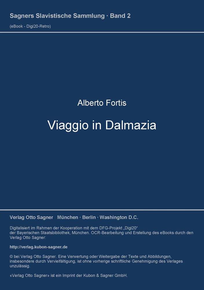 Titel: Viaggio in Dalmazia