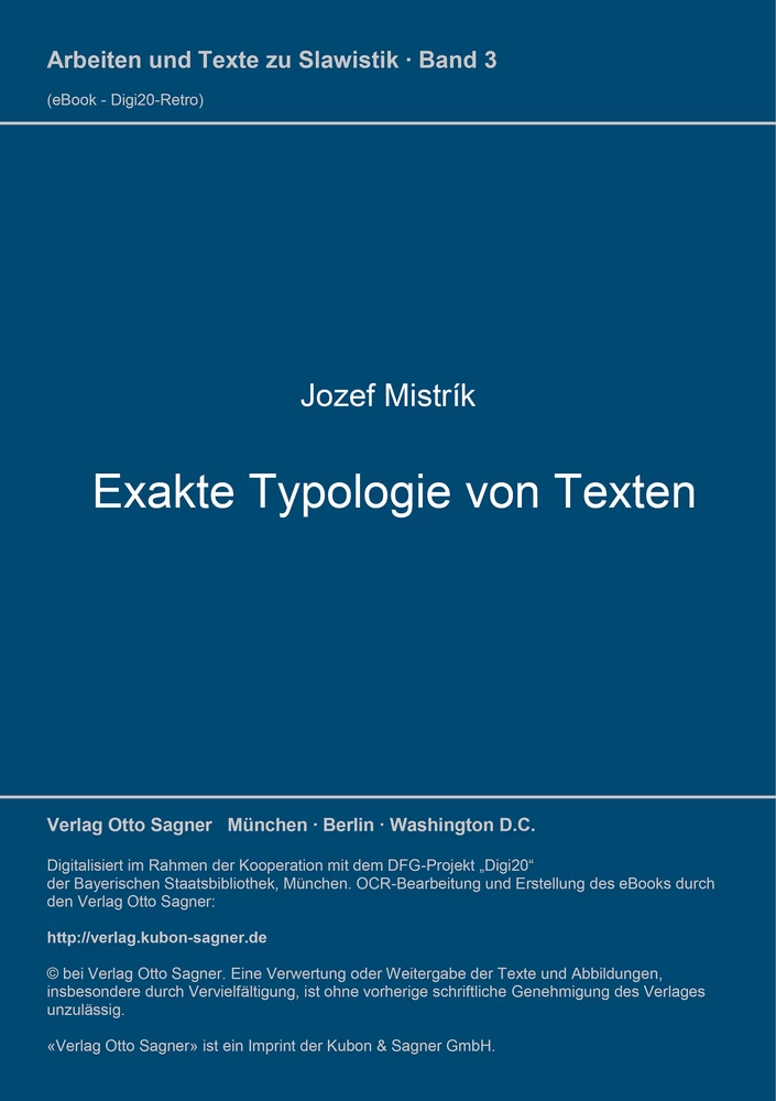 Titel: Exakte Typologie von Texten
