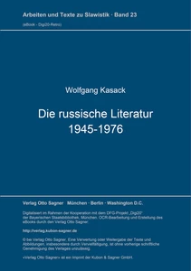 Title: Die russische Literatur 1945-1976