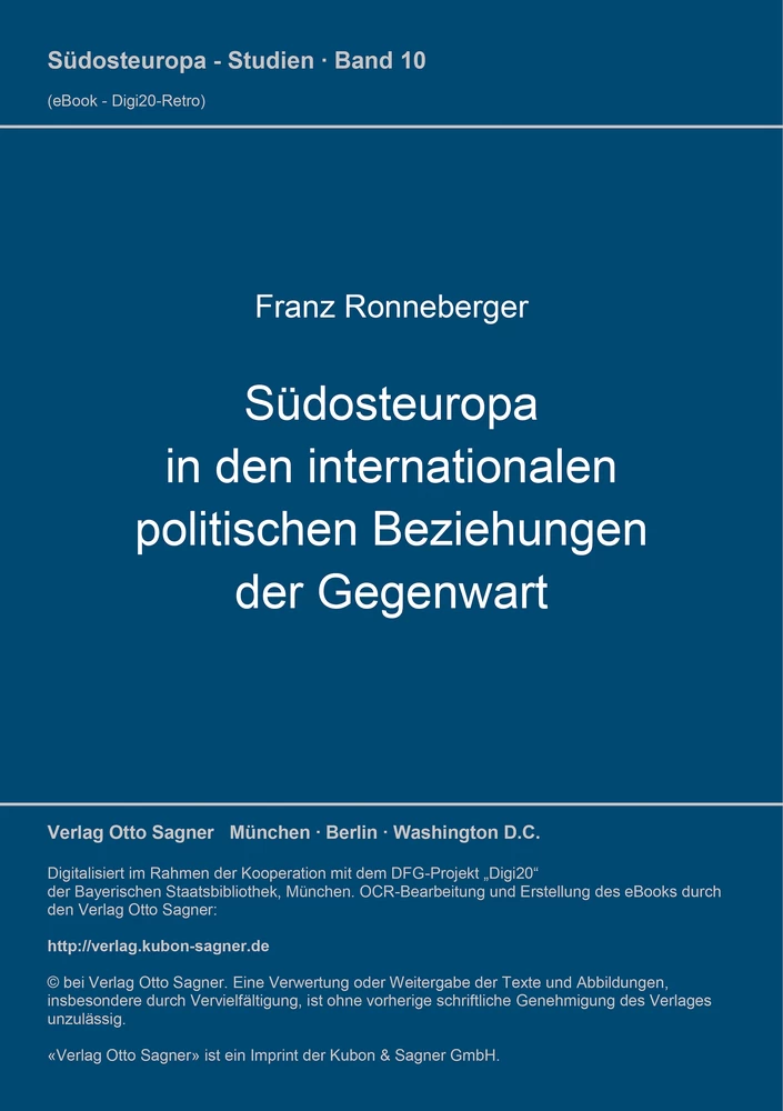 Titel: Südosteuropa in den internationalen politischen Beziehungen der Gegenwart