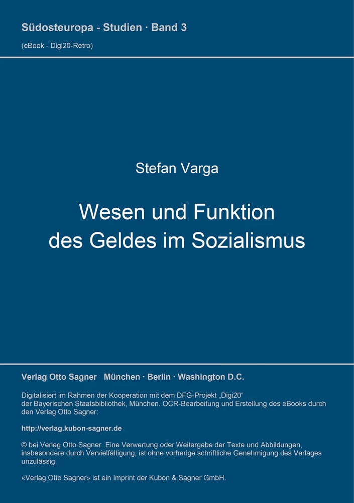 Titel: Wesen und Funktion des Geldes im Sozialismus