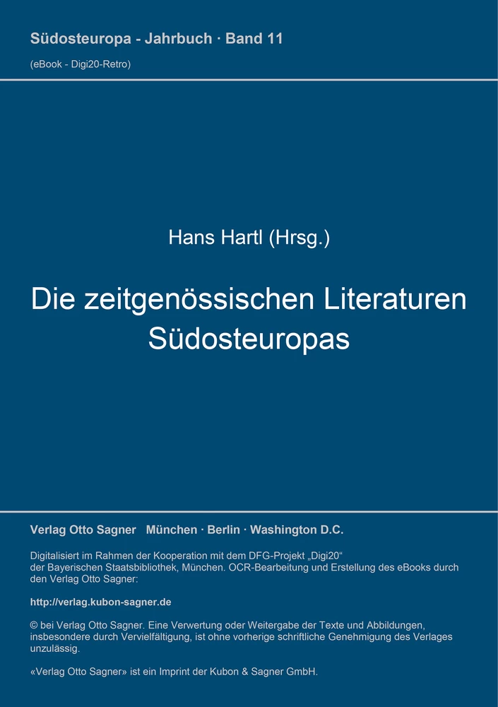 Titel: Die zeitgenössischen Literaturen Südosteuropas