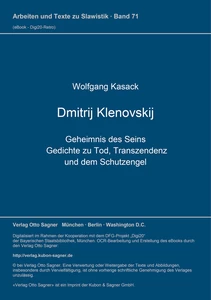 Title: Dmitrij Klenovskij. Geheimnis des Seins. Gedichte zu Tod, Transzendenz und dem Schutzengel