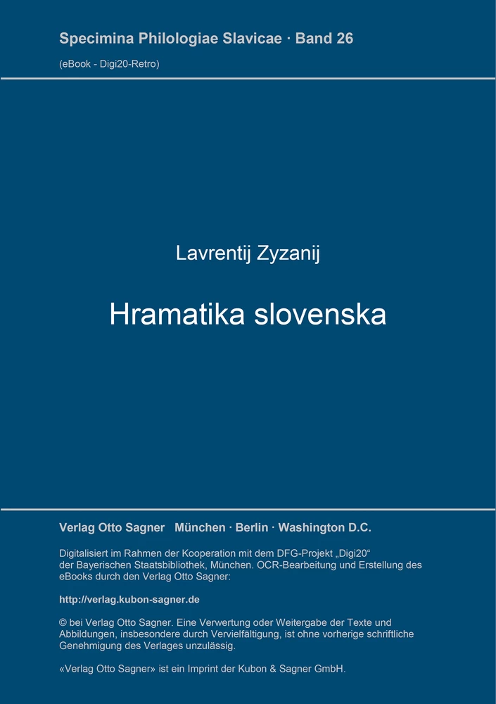 Titel: Hramatika slovenska