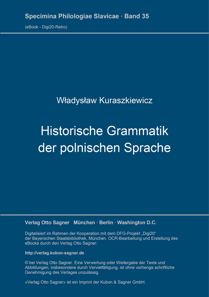 Titel: Historische Grammatik der polnischen Sprache