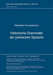 Title: Historische Grammatik der polnischen Sprache
