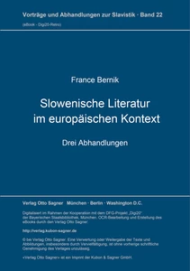 Title: Slowenische Literatur im europäischen Kontext