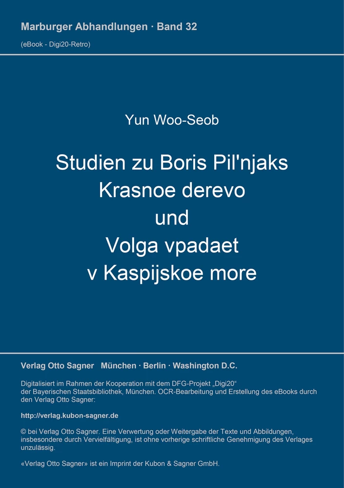 Titel: Studien zu Boris Pil'njaks Krasnoe derevo und Volga vpadaet v Kaspijskoe more
