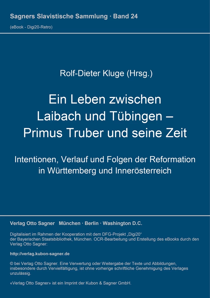 Titel: Ein Leben zwischen Laibach und Tübingen - Primus Truber und seine Zeit