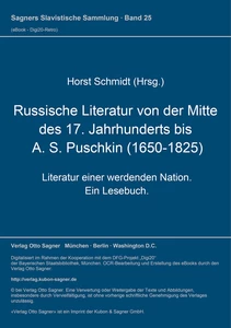 Title: Russische Literatur von der Mitte des 17. Jahrhunderts bis A. S. Puschkin (1650-1825)
