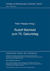 Title: Rudolf Bächtold zum 70. Geburtstag
