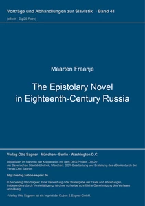 Title: The Epistolary Novel in Eighteenth-Century Russia