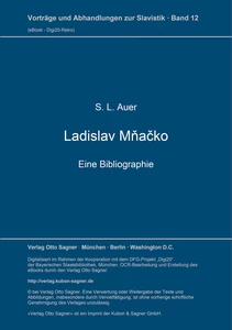 Titel: Ladislav Mňačko. Eine Bibliographie