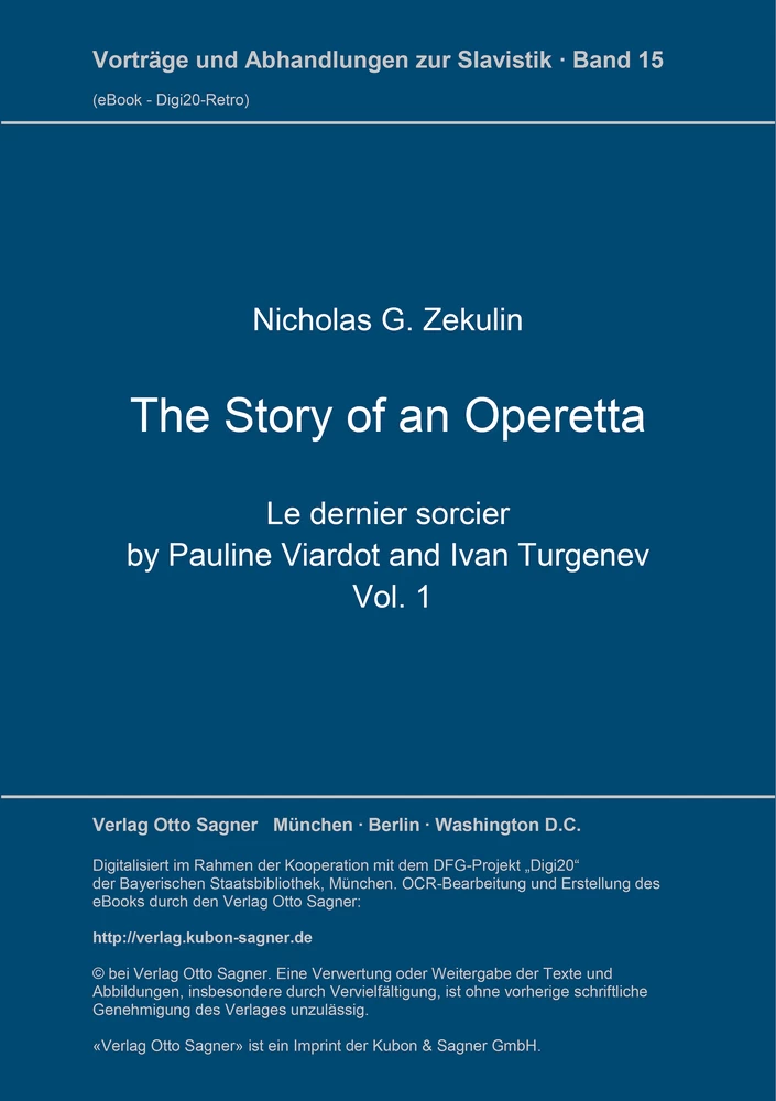 Titel: The Story of an Operetta