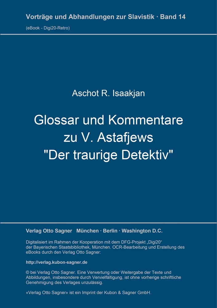 Titel: Glossar und Kommentare zu V. Astafjews "Der traurige Detektiv"