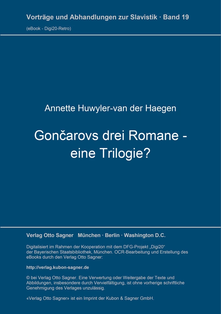 Titel: Gončarovs drei Romane - eine Trilogie?