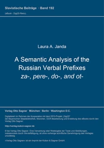 Title: A Semantic Analysis of the Russian Verbal Prefixes za-, pere-, do-, and ot-