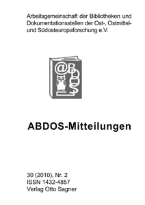 Titel: ABDOS-Mitteilungen 30 (2010), Nr. 2 