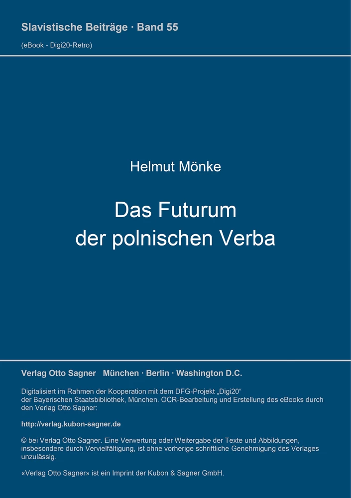 Titel: Das Futurum der polnischen Verba