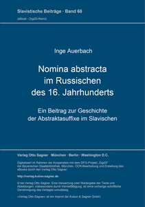 Title: Nomina abstracta im Russischen des 16. Jahrhunderts