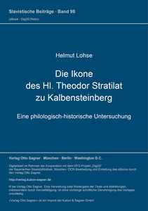 Title: Die Ikone des Hl. Theodor Stratilat zu Kalbensteinberg