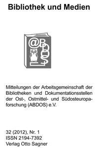Title: Bibliothek und Medien 32 (2012). Nr. 1