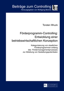 Title: Förderprogramm-Controlling: Entwicklung einer betriebswirtschaftlichen Konzeption