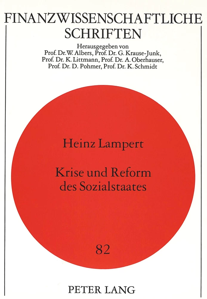 Titel: Krise und Reform des Sozialstaates
