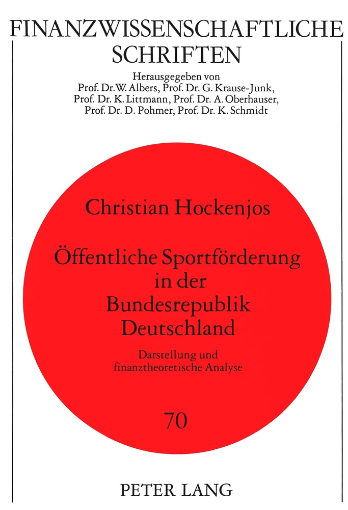 Titel: Öffentliche Sportförderung in der Bundesrepublik Deutschland