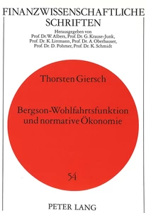 Titel: Bergson-Wohlfahrtsfunktion und normative Ökonomie