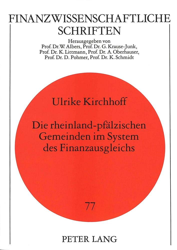 Titel: Die rheinland-pfälzischen Gemeinden im System des Finanzausgleichs